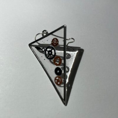 Cercei triunghi steampunk